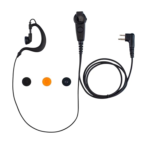 Dual PTT Headsets G Shape Earpiece for Motorola CP200d CP100d CP185 RDM2070d CLS1110 CLS1410 RMU2040 RMU2080D - Clear Sound Transmission, Super Strength Cable Module, High Strength Connector