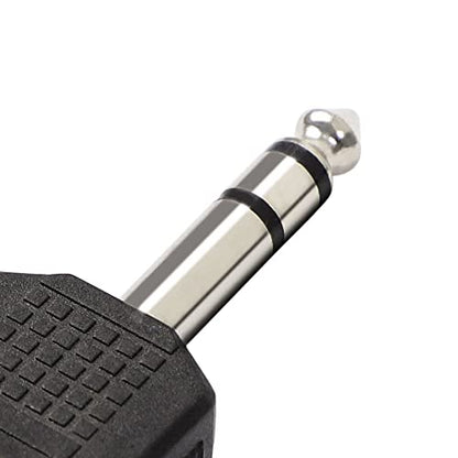 uxcell Headphone Y Splitter, 6.35 to 2 x 3.5 Adapter Audio Heads Socket Splitter Connector, 6.35mm (1/4 Inch) 1 Male to Two 3.5mm (1/8 Inch) Female Stereo Jack Converter, 1 Pack