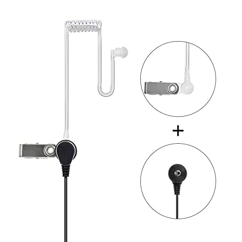 3 Pack Walkie Talkie Earpiece Headset with Mic for Motorola Talkabout Radio | Two Way Radio Surveillance Ear Pieces Headphones w/Clear Tube Microphone PTT for T470 T600 T800 T465 T475 T460 T400 T200 T802