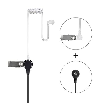 3 Pack Walkie Talkie Earpiece Headset with Mic for Motorola Talkabout Radio | Two Way Radio Surveillance Ear Pieces Headphones w/Clear Tube Microphone PTT for T470 T600 T800 T465 T475 T460 T400 T200 T802