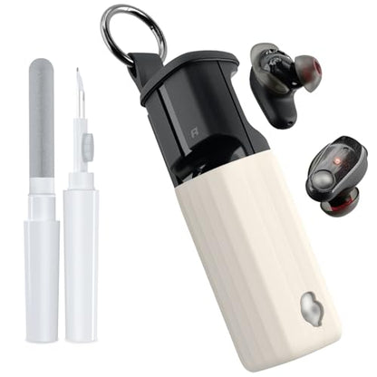 for Skullcandy Method 360 ANC Case Cover, Soft Silicone Protective Earbuds Case, Only Compatible with Skullcandy Method 360 ANC with Cleaner Kit Accessories Set(Off-White) - color: Off-White