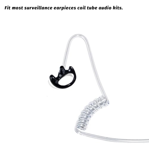 5 Pack Medium Size Earmold for Left Ear, Replacement Ear Mold Earplug Ear Insert for Motorola Kenwood Two Way Radio Surveillance Earpiece Headset Acoustic Coil Tube Audio Kits - style: Earmold for Left Ear