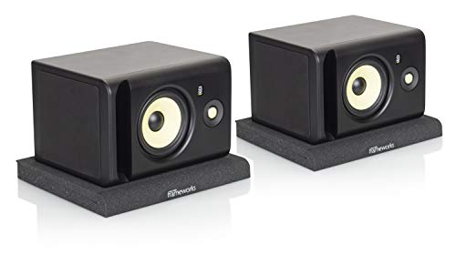 Gator Frameworks Pair of (2) Acoustic Foam Isolation Pads for Studio Monitors, Fits 8" Speakers (GFW-ISOPAD-LG) - size: Large