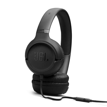 JBL Tune 530 Wired - Wired On-Ear Headphones - Black | JBL Pure Bass Sound, Lightweight, comfortable, and foldable, Tangle-free flat cable, Hands-free calls - color: Black