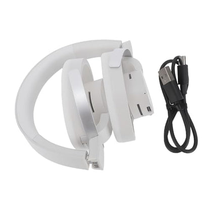 Over Ear Open Back Headphones, Dual Device Pairing Wireless BT Gaming Headset with Microphones, Adjustable Slider Breathable Lightweight, Ideal for Music & Gaming