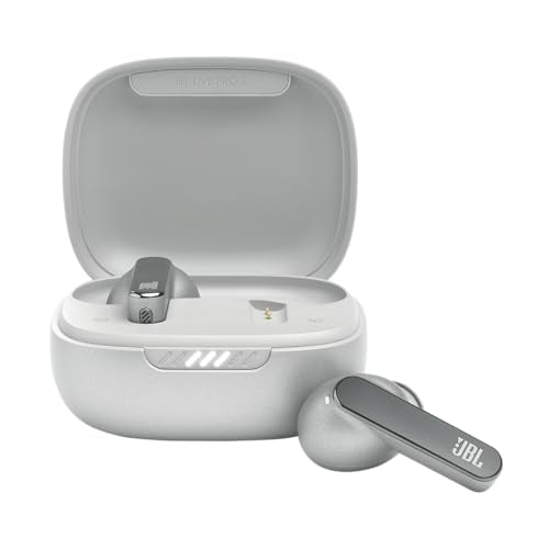 JBL Live Pro 2 TWS - Noise Cancelling Earbuds - Silver | JBL Signature Sound, True Adaptive Noise Cancelling with Smart Ambient, 40 1030 hours of playback with wireless charging - color: Silver