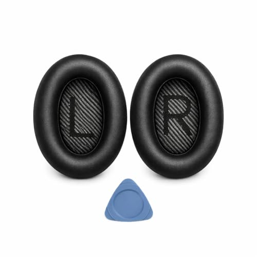 Replacement Ear Pads for Bose QuietComfort 35 (QC35) & Quiet Comfort 35 II (QC 35 ii) Headphones, EarPads Cushions with Noise Isolation Memory Foam, Softer Protein Leather, Added Thickness | EarPads Cushions with Noise Isolation Memory Foam, Softer Protei