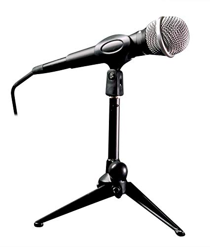 Rockville RDTS Adjustable Height Studio Desktop Tripod Microphone Stand | Includes Mic Clip, 3/8 to 5/8 Adapter, Foldable Design, All Metal, 5.9" to 7.1" Height, for Podcasts/Recording