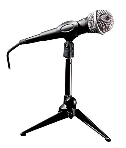 Rockville RDTS Adjustable Height Studio Desktop Tripod Microphone Stand | Includes Mic Clip, 3/8 to 5/8 Adapter, Foldable Design, All Metal, 5.9" to 7.1" Height, for Podcasts/Recording