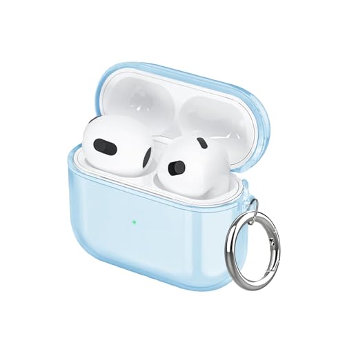 Aircawin Airpods 4 Case - Clear, Protective, Transparent TPU Case with Keychain - Blue - color: Clear Blue, size: Airpods 4