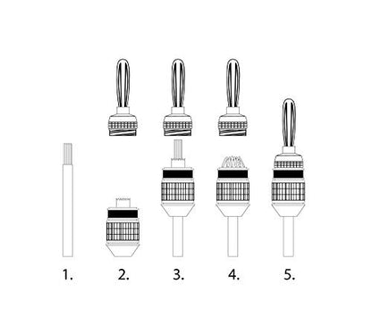 Deadbolt Banana Plugs 6-Pairs by Sewell, Gold Plated Speaker Plugs, Quick Connect, SW-29863-6 | Quick Connect, Tool-Free, SW-29863-6 - size: 6 Pairs, style: Deadbolt Banana Plugs