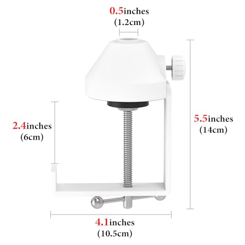 GEEKRIA for Creators Microphone Desk Mount Clamp, Boom Arm Clamps for Adjustable Mic Stand Compatible with Rode PSA1+, TONOR T20, Aokeo AK-35, InnoGear Microphone Arm (White)