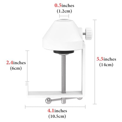 GEEKRIA for Creators Microphone Desk Mount Clamp, Boom Arm Clamps for Adjustable Mic Stand Compatible with Rode PSA1+, TONOR T20, Aokeo AK-35, InnoGear Microphone Arm (White)