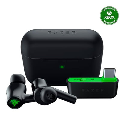 Razer Hammerhead HyperSpeed Wireless Multi-Platform Gaming Earbuds for Xbox Series X|S, Xbox One, PC, Mobile: ANC - Noise Cancelling Mic - Bluetooth 5.2 - RGB Chroma - 30 Hr Battery - style: Xbox