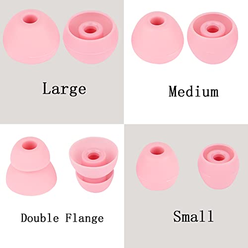 4 Pairs Silicone Earbud Tips Replacement Earbuds Cap Eartips Tips Compatible with Powerbeats Pro Beats Wireless Earphone Headphones,（Pink） - color: Pink