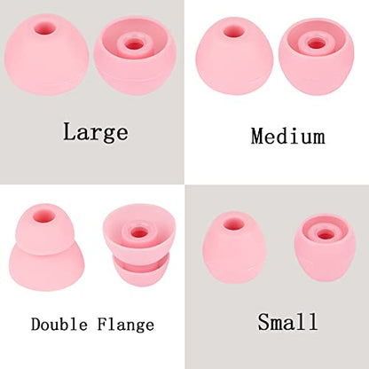 4 Pairs Silicone Earbud Tips Replacement Earbuds Cap Eartips Tips Compatible with Powerbeats Pro Beats Wireless Earphone Headphones,（Pink） - color: Pink