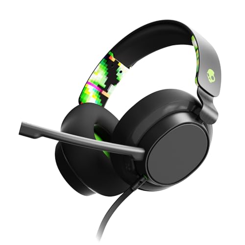 Skullcandy SLYR Multi-Platform Over-Ear Wired Gaming Headset, Works with Xbox PlayStation and PC - Green - color: Green Digi-Hype, style: SLYR