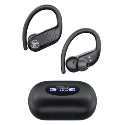 TREBLAB X3-Pro Earbuds Wireless Bluetooth, Earhook IPX5 11H Powerbank - color: White Logo