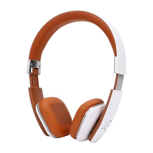 Wireless Headphones, Over Ear Headphones, Foldable Lightweight Stereo Headset, Ideal for Travel Smartphone Computer Laptop, Support Dual Device Simultaneously (White) - color: White