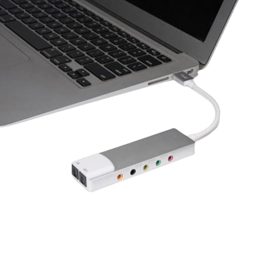 USB External Sound Card with SPDIF Digital Sound for 5.1 & 7.1 Surround Sound Systems, Aluminum Body - color: Gray