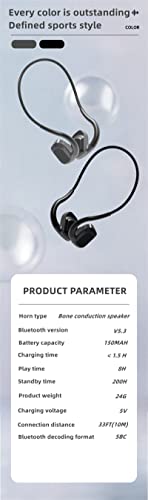 Bone Conduction Wireless Bluetooth Headset IPX8 Waterproof Swimming Headset Outdoor Fitness 32GB Memory MP3 Player (Black) - color: Black