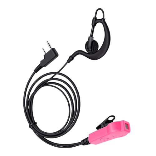 2 Pin G Shape Radio Earpiece with Microphone, HandsFree Headset for TK Series Two Way Radio