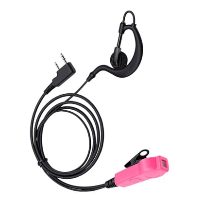 2 Pin G Shape Radio Earpiece with Microphone, HandsFree Headset for TK Series Two Way Radio
