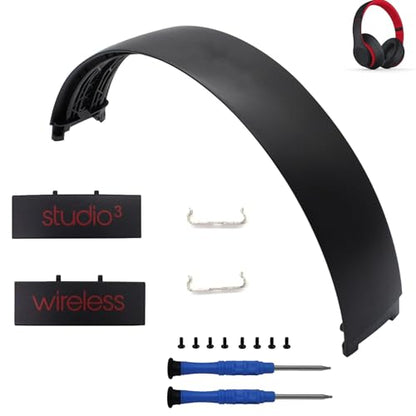 Studio 3 Replacement Headband Black+Red& Hinge Replacement Black+Red for Beats Studio 3 Headphone,Durable Repair Kit Replacement Parts Set