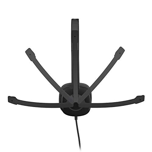 Logitech H151 Wired Headset Analog Stereo Headphones - Black | Analog headphones, rotating mic, 3.5 mm audio jack, in-line controls, compatible with PC, Mac, laptop, tablet, and smartphone