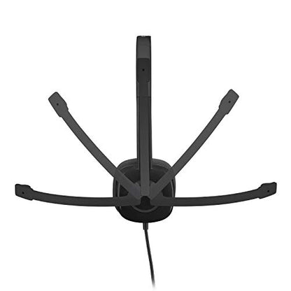 Logitech H151 Wired Headset Analog Stereo Headphones - Black | Analog headphones, rotating mic, 3.5 mm audio jack, in-line controls, compatible with PC, Mac, laptop, tablet, and smartphone