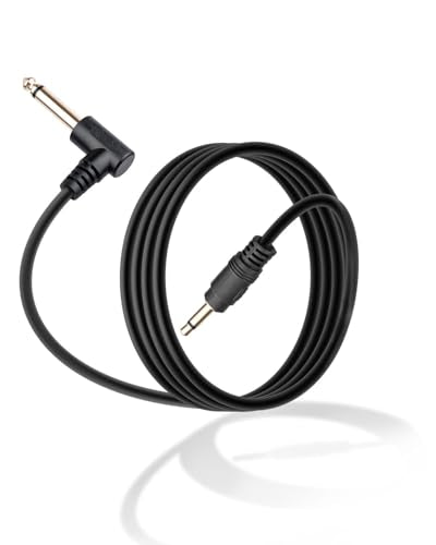 Right Angle 6.35mm to 3.5mm Aux Mono Cable 1.8M/5.9FT - color: 6.35mm angle male to 3.5mm male