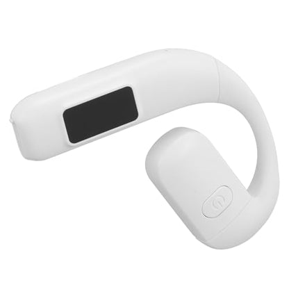 GOWENIC Bluetooth 5.5 Headset, Wireless Single Ear Earpiece with Noise Cancelling, Rotatable Microphone, Battery Display for Outdoor Sports Calls (White) - color: White