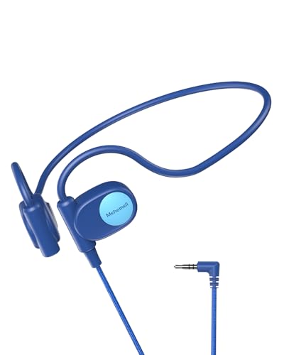 Mehomeli Kid Headphones, Air Conduction Open Ear Headphones, 3.5mm Jack | Ultra-Comfort, Ergonomic and Lightweight Design Perfect for School and Outdoor Activities-Blue - color: Blue