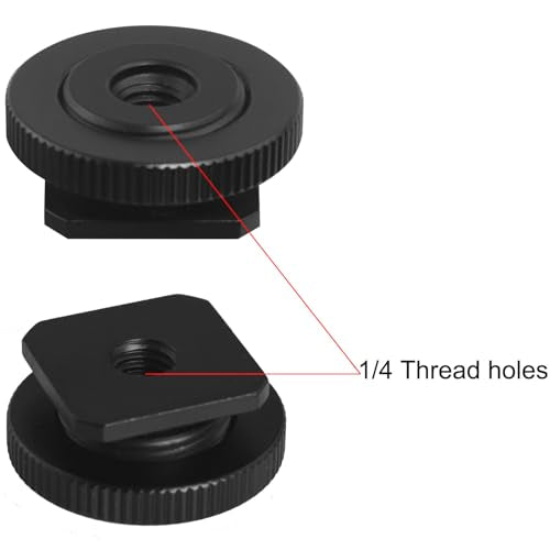 1 Set Hot Cold Shoe Bracket Holder Extension Flash Head Phone Holder 5/8 Male to 1/4 Female Single Tier 1/4 Male Adapter Screw Aluminium Alloy SLR Camera Universal for Lights Travel Tripods