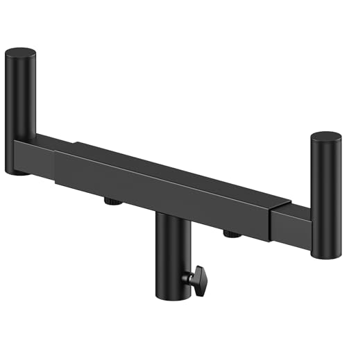 Rimous Heavy Duty Dual Fork Bracket Speaker Mount Bar Mounting Adjustable Width 13.78"- 20.47" | Fork Speaker Pole Mount Bar Adapter for PA/DJ Speakers with 35mm Pole Hole, Single
