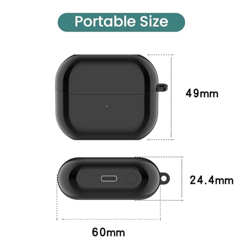 Charging Case for Samsung Galaxy Buds 3 (not pro), Replacement Charger Case Dock Charging Box with USB C Cable for Galaxy Buds 3 (SM-R530) Earbuds (Black) - color: Black
