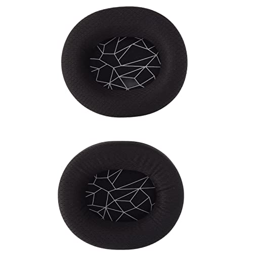 Replacement Ear Cushion Pads with Memory Foam Protein Leather for 3 5 7 Pro ATH M40X M50X MDR 7506 Cloud 2 Black V2 (Black Ear Pads with White Silk Screen) - color: Black ear pads with white silk screen