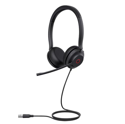 Yealink UH35 USB Wired Headset, Noise Cancelling Mic,Call & Music Control, | Teams/Zoom Certified,Professional Stereo Headphons, Lightweight Design, Busylight, PC/Laptop/IP Phone, Office, Home,On-ear - style: USB Headset UH35