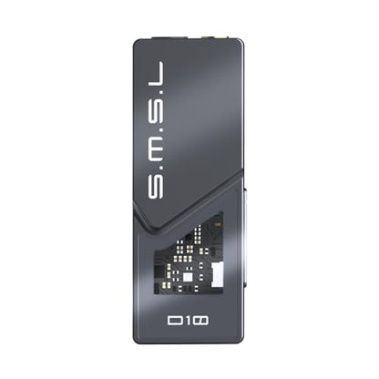 S.M.S.L D10 Headphone Amplifier USB Potrable Dac with 3.5mm & 4.4mm Balacnced Dual Mini Audio Amp Outputs Support 500mw 16ΩDSD256 PCM 32bit/384khz Hi-Res Earphone Amp for Smartphones/PC/Laptops (Grey) - color: Grey