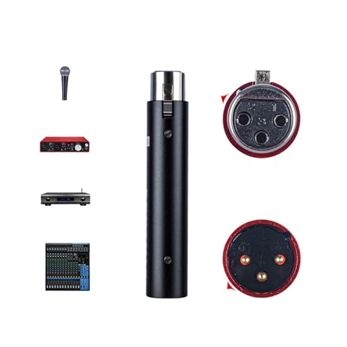 Aluminum Alloy Microphone Preamp 28DB High Gain DM1 In Line Mic Preamplifier for News Live Streaming