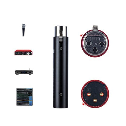 Aluminum Alloy Microphone Preamp 28DB High Gain DM1 In Line Mic Preamplifier for News Live Streaming