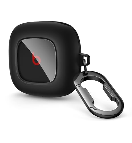 SURITCH Case Compatible with Beats Fit Pro Earbuds, Shock-Absorbing Protective TPU Shell for Beats Fit Pro Case 2021 Earbuds Secure Locking System with Anti-Lost Keychain, Black - color: Black1