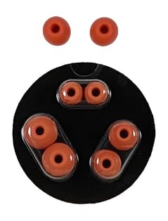 Replacement Earbud Tips for Beats Powerbeats Pro Wireless Stereo Headphones - 4 Pairs - Small, Medium, Large, and Double Flange (Lava Red) - color: Lava Red