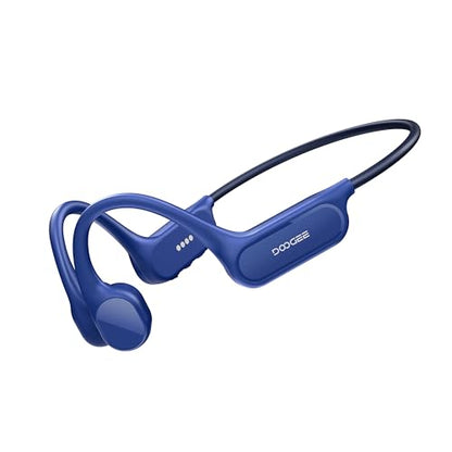 Bone Conduction Headphones IP68 Waterproof Swimming Headphones,10H Running Headphones Bluetooth 5.4 Open Earphones 32GB MP3 Dual Modes for Cycling,Underwater Swimming,Fitness (Blue) - color: BLUE