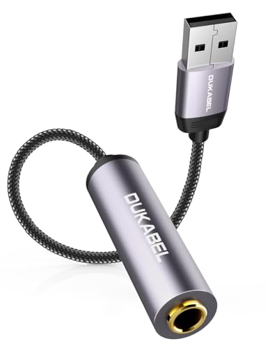 DUKABEL USB to 1/4 Headphone Adapter for Audio Transmission -30CM | USB to 6.35mm, Audio Transmission, No Recording, for Laptop, PC, Amplifiers, Mixers, 6.35mm Headphones - size: 30CM, style: USB A Male to 6.35mm Female