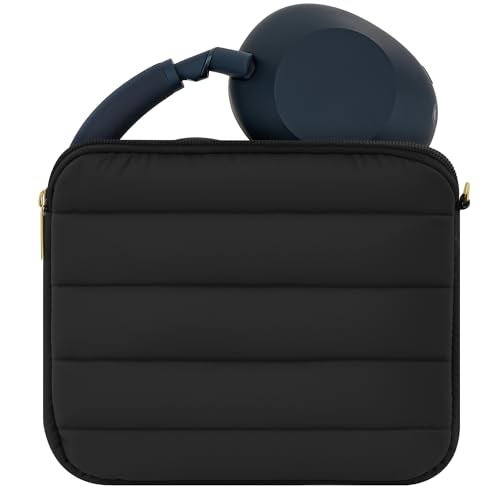 Geekria NOVA Headphones Puffy Pouch Compatible with JBL Tour One M3, Bose QC Ultra II, Sennheiser PXC 550-II, Soft Shell Replacement Protective Travel Carrying Bag with Cable Storage (Black) - color: Black