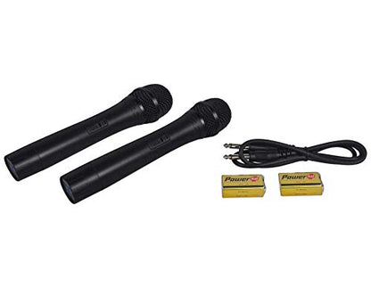 Rockville RWM1201VH VHF Wireless Handheld Microphone Mic System | Includes 2 Mics with Receiver, 1/4" Output, 200ft Indoor Range, Dual Filter, Auto Sync