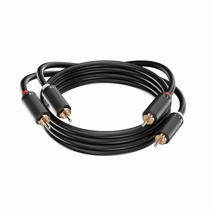 2 Pack RCA Cable，5FT，Black，2 RCA Male to 2 RCA Male Stereo Audio Cable for Home Theater, HDTV, Gaming Consoles, Hi-Fi Systems - size: 5 FT