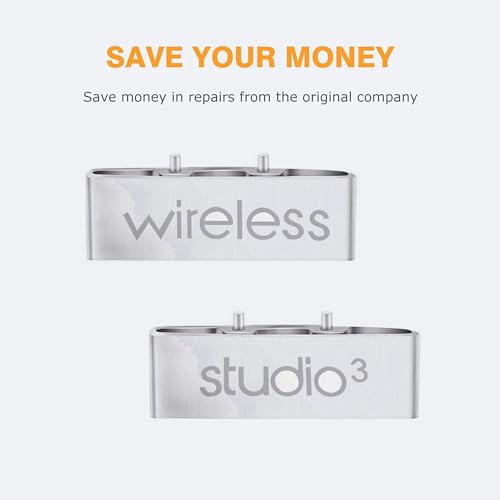 Studio 3 Hinge Replacement Parts as Same as the OEM Accessories Durable Repair Kit Compatible with Beats by Dre Studio3 (A1914), Studio2 Wired/Wireless, Studio Pro (A2924) Headphones (Silver) - color: Silver