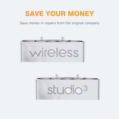 Studio 3 Hinge Replacement Parts as Same as the OEM Accessories Durable Repair Kit Compatible with Beats by Dre Studio3 (A1914), Studio2 Wired/Wireless, Studio Pro (A2924) Headphones (Silver) - color: Silver
